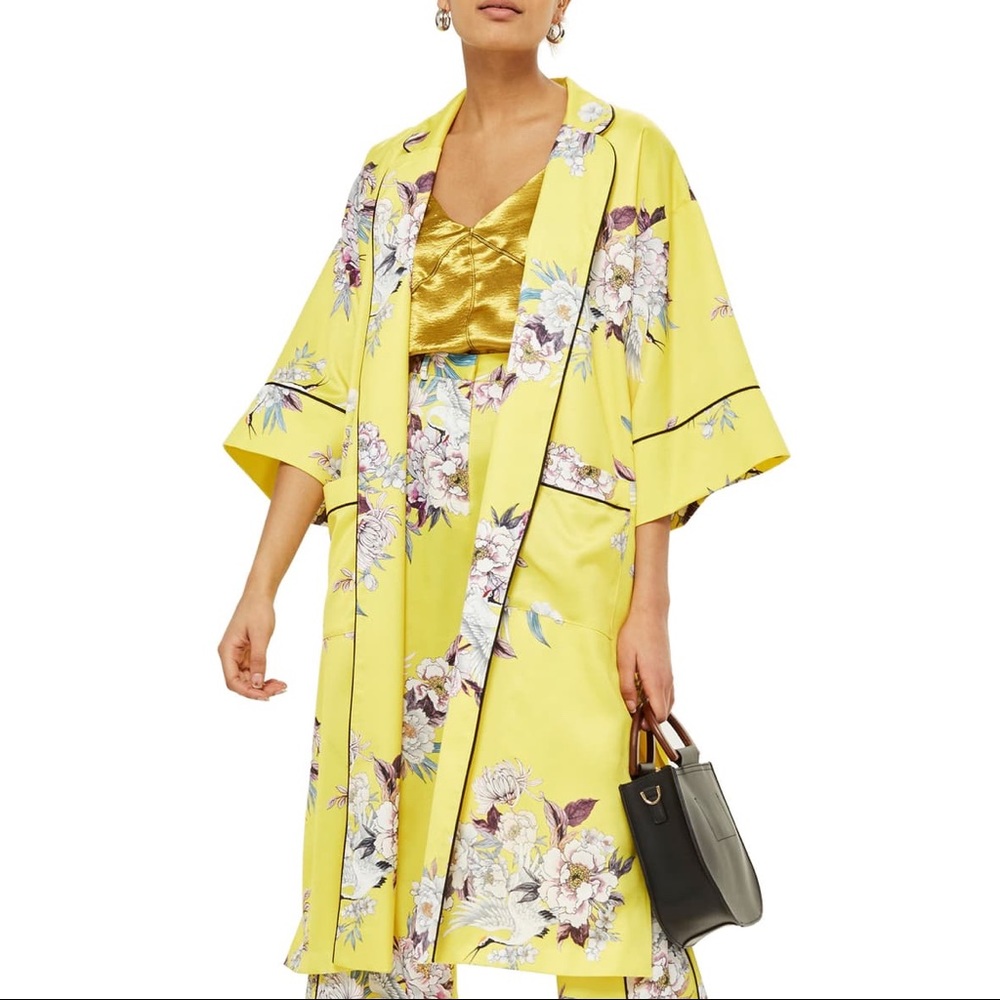 ‼️SOLD‼️TOPSHOP Heron Print Kimono Suit - Picture 2 of 16